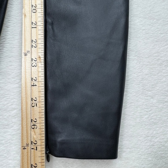 Zara Leggings Womens S Black Trafaluc Faux Leather High Rise Skinny Ankle Zip - Picture 7 of 13